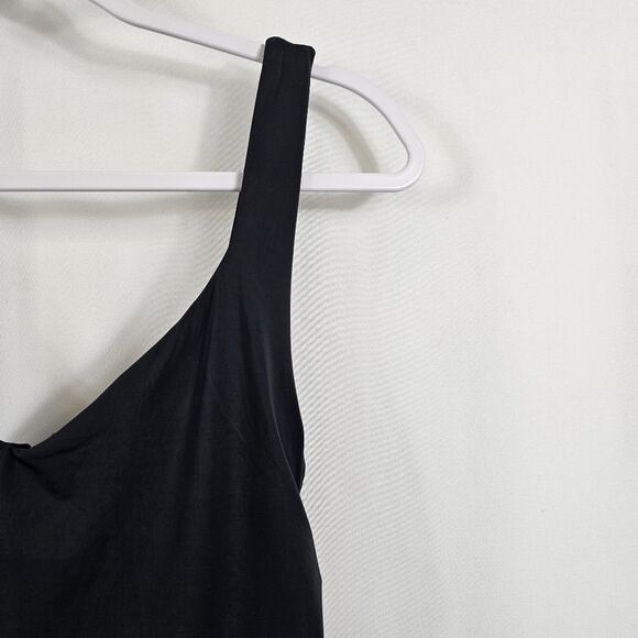 Aritzia Ten by Babaton V Neck Ruched Mini Dress in Black - Size M - Picture 4 of 9